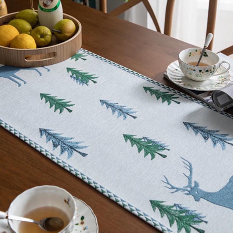Brighthowl Christmas Tree Table Runner with Tassel