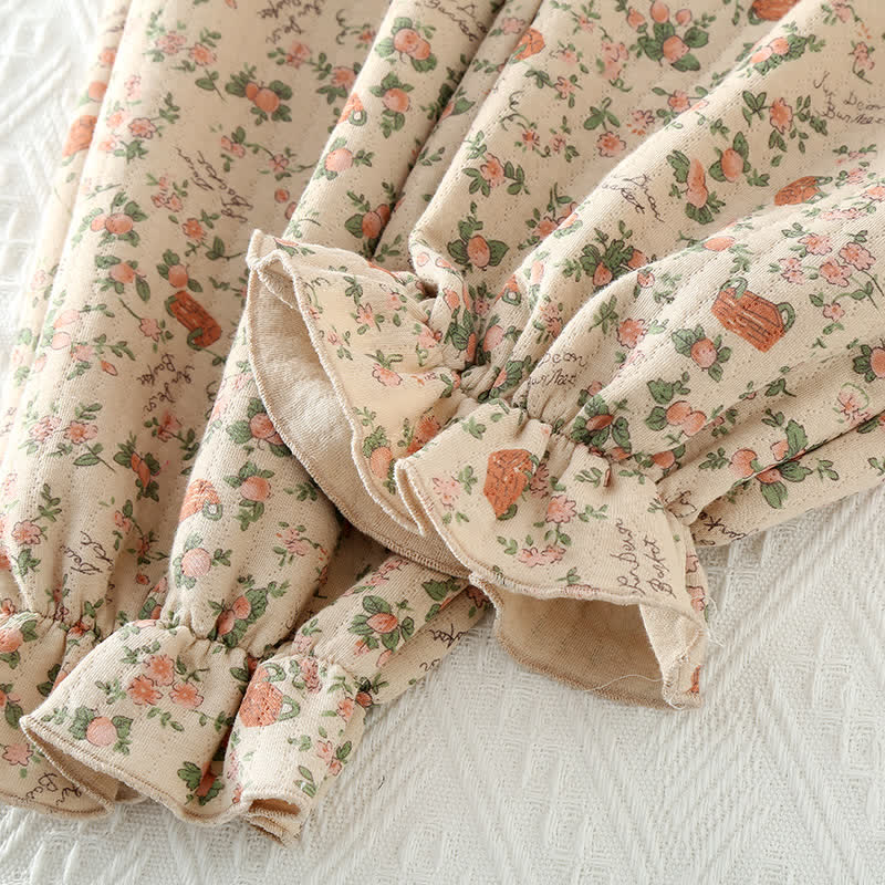 Brighthowl Vintage Rose Garden Cotton Loungewear Set