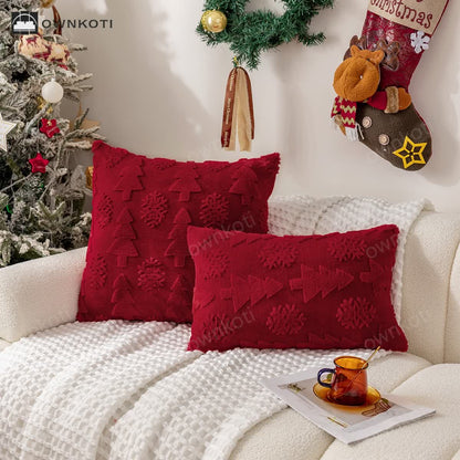 Brighthowl Jacquard Christmas Tree Decortaive Pillowcase
