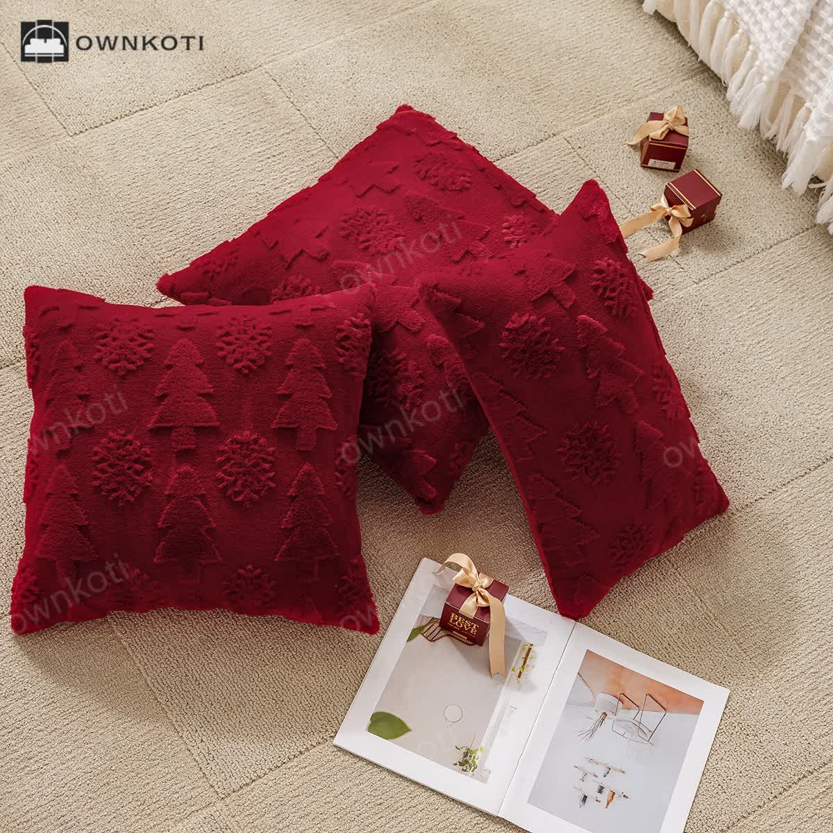 Brighthowl Jacquard Christmas Tree Decortaive Pillowcase