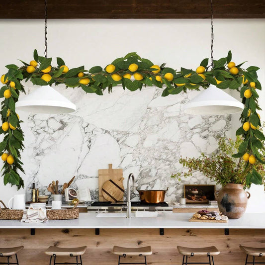 Brighthowl Farmhouse Artificial Lush Greenery Lemon Garland