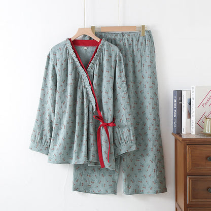 Brighthowl Kimono Rural Rose Cotton Gauze Pajama Set