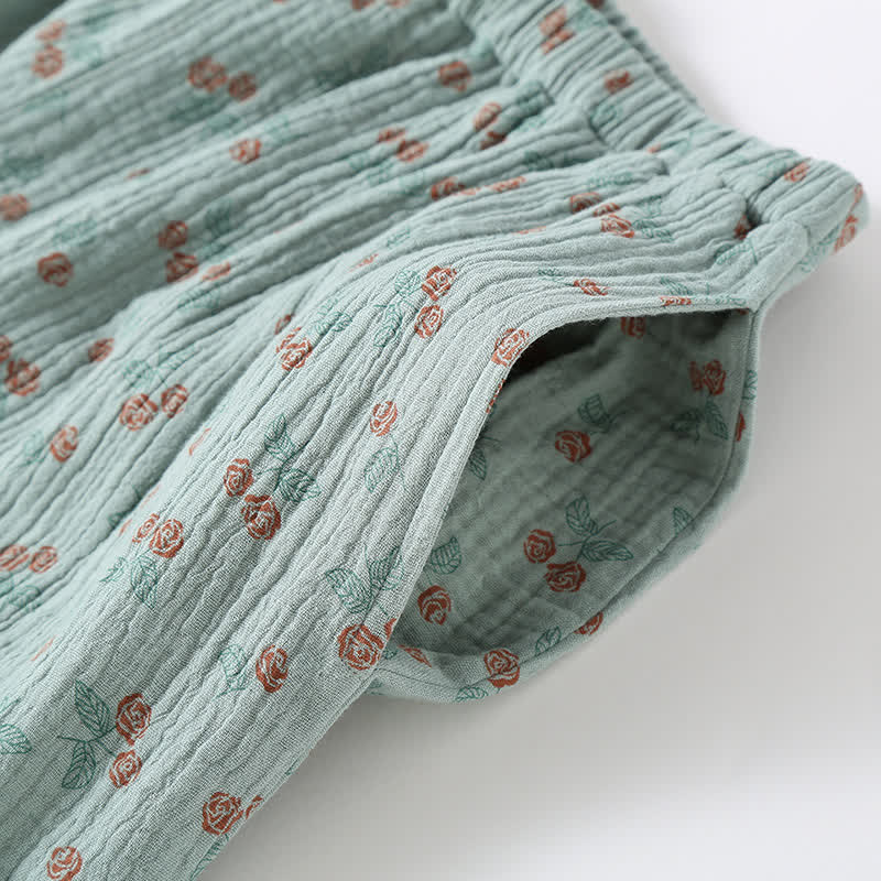 Brighthowl Kimono Rural Rose Cotton Gauze Pajama Set