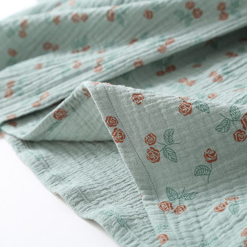 Brighthowl Kimono Rural Rose Cotton Gauze Pajama Set