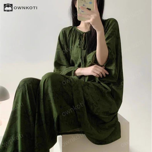 Brighthowl Retro Plus Size Soft Floral Nightwear Set