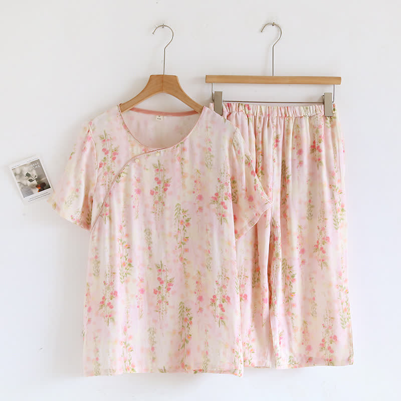 Brighthowl Rustic Rose Bamboo Fiber Short Sleeve Pajama Set