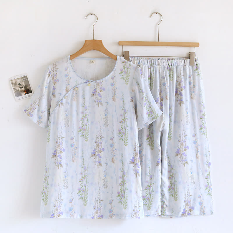 Brighthowl Rustic Rose Bamboo Fiber Short Sleeve Pajama Set