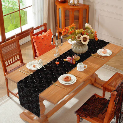 Brighthowl Halloween Plush Ghost Embroidered Table Runner