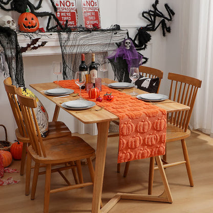 Brighthowl Halloween Pumpkin Quilted 3D Table Runner