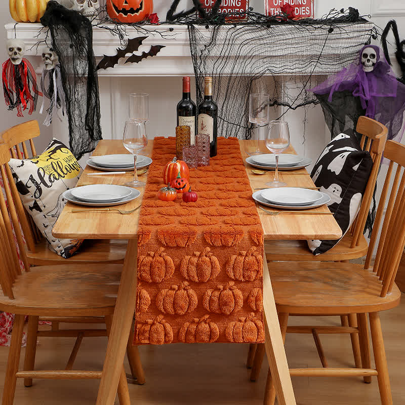 Brighthowl Halloween Pumpkin Quilted 3D Table Runner