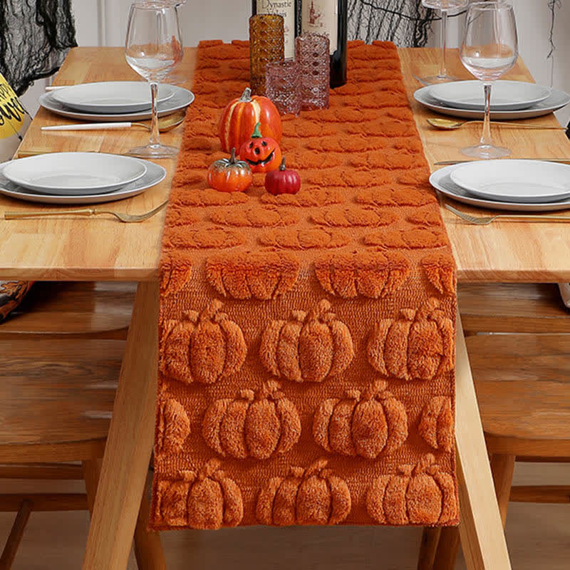 Brighthowl Halloween Pumpkin Quilted 3D Table Runner