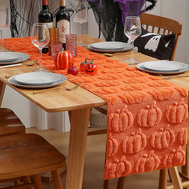 Brighthowl Halloween Pumpkin Quilted 3D Table Runner