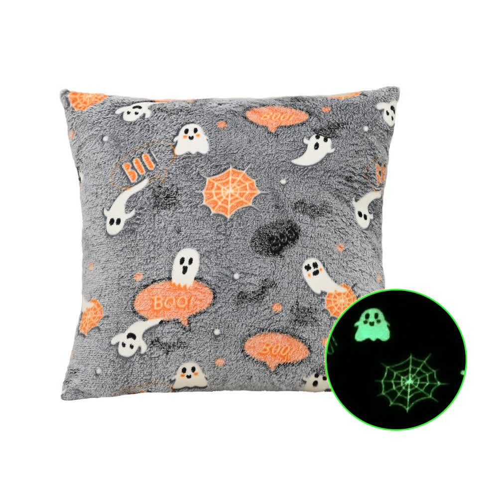 Brighthowl Halloween Flannel Luminous Throw Pillow