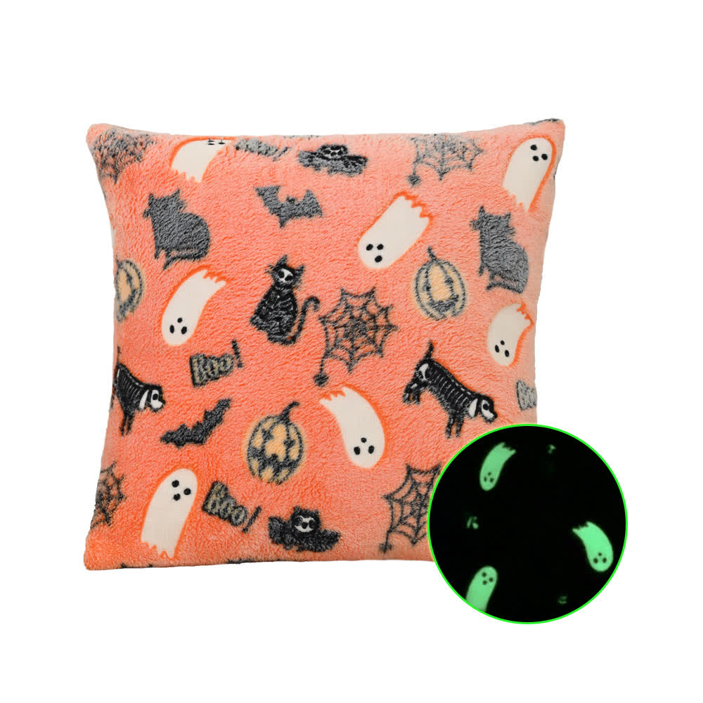 Brighthowl Halloween Flannel Luminous Throw Pillow