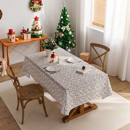Brighthowl Christmas Elk Print Waterproof Tablecloth