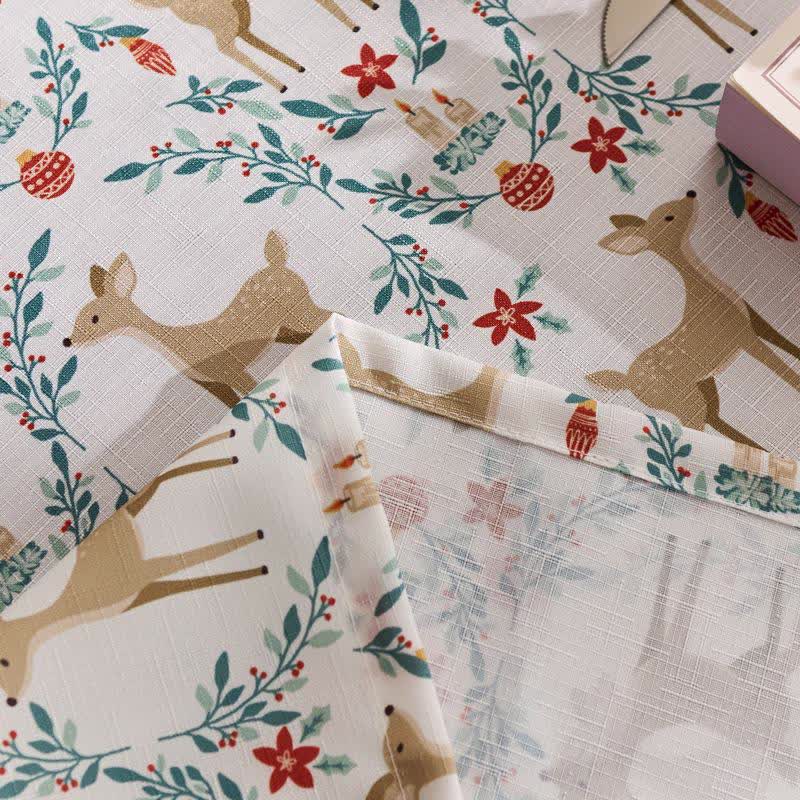 Brighthowl Christmas Elk Print Waterproof Tablecloth