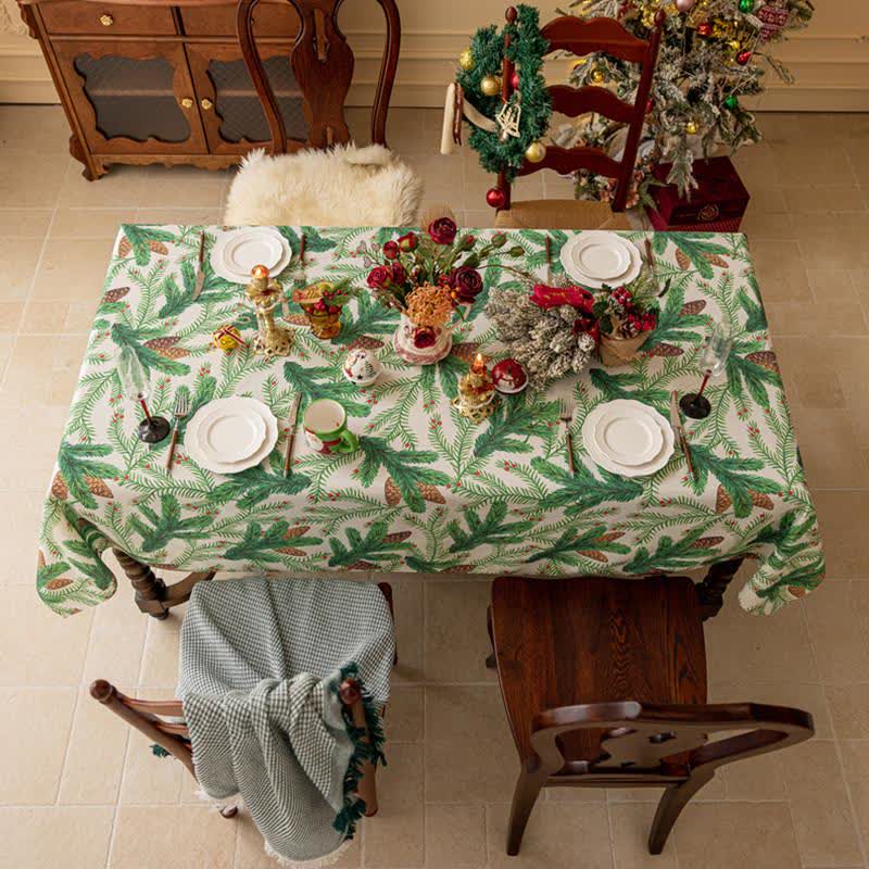 Brighthowl Christmas Pine Cone Print Tablecloth