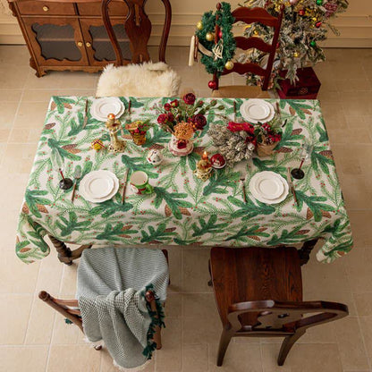 Brighthowl Christmas Pine Cone Print Tablecloth