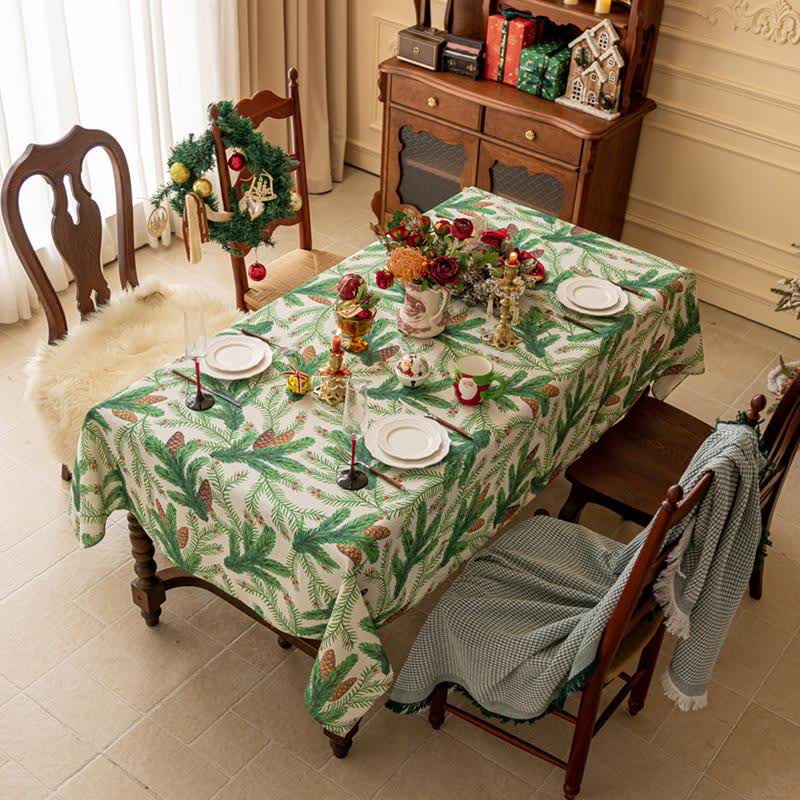 Brighthowl Christmas Pine Cone Print Tablecloth