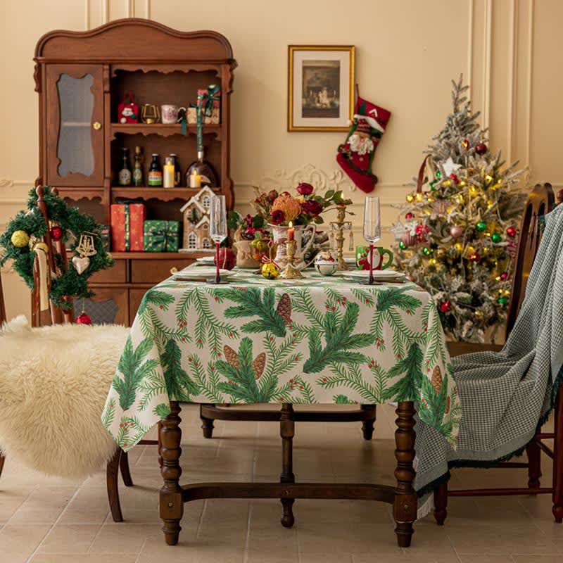 Brighthowl Christmas Pine Cone Print Tablecloth