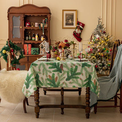 Brighthowl Christmas Pine Cone Print Tablecloth