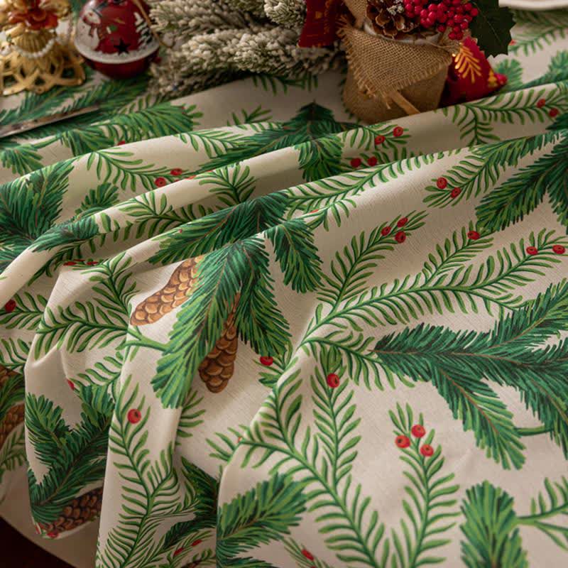 Brighthowl Christmas Pine Cone Print Tablecloth