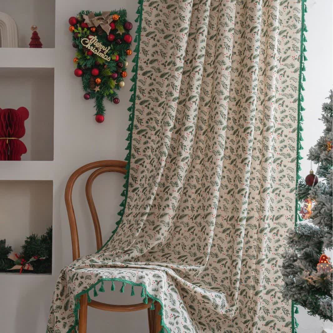 Brighthowl Pine Needle Berry Light Filtering Curtain
