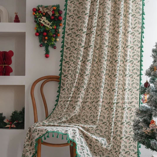 Brighthowl Pine Needle Berry Light Filtering Curtain