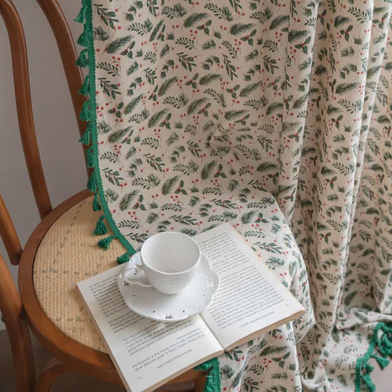 Brighthowl Pine Needle Berry Light Filtering Curtain