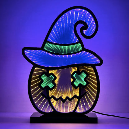 Brighthowl Halloween Infinity Lights Pumpkin with Hat