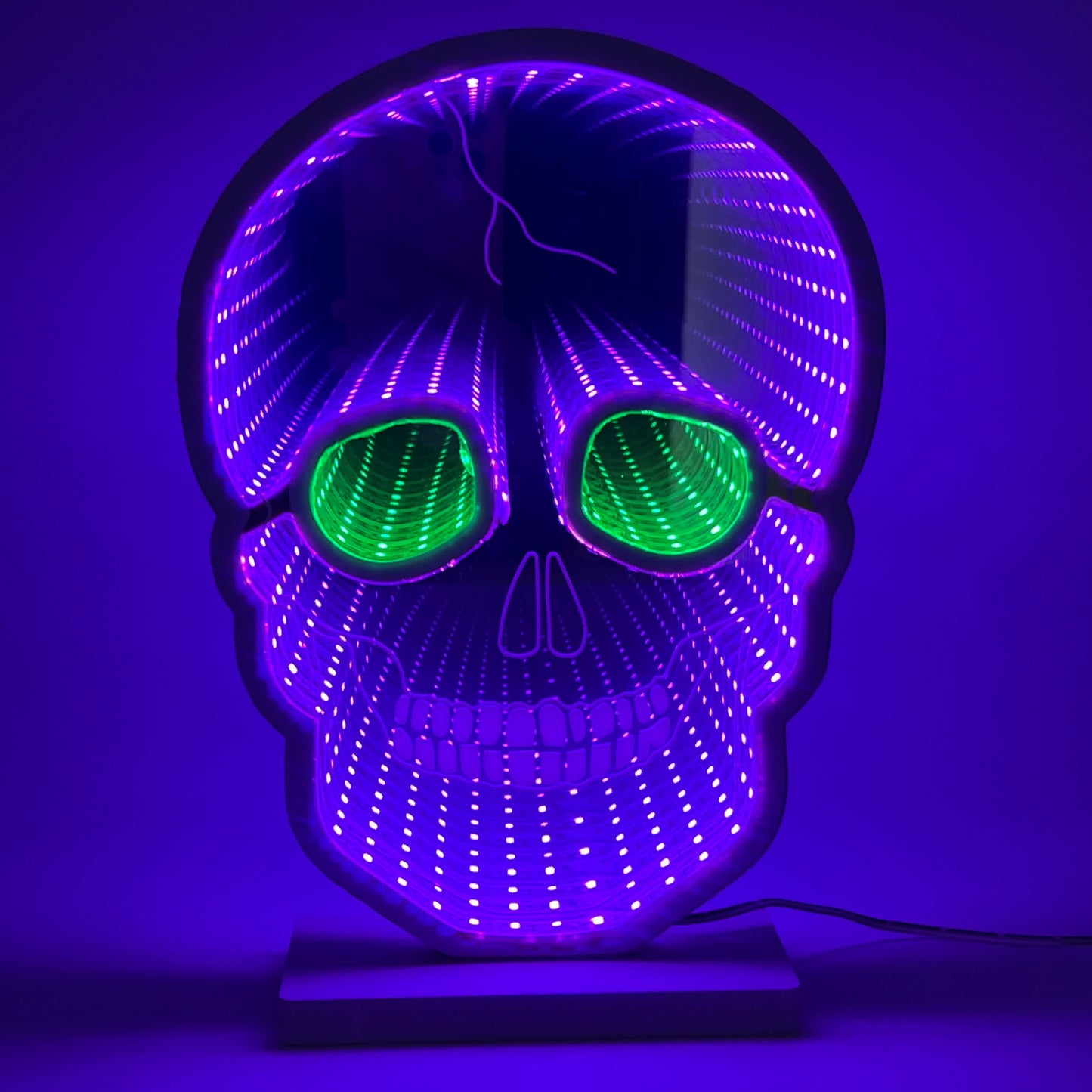 Brighthowl Halloween Skull Infinity Lights with Stand
