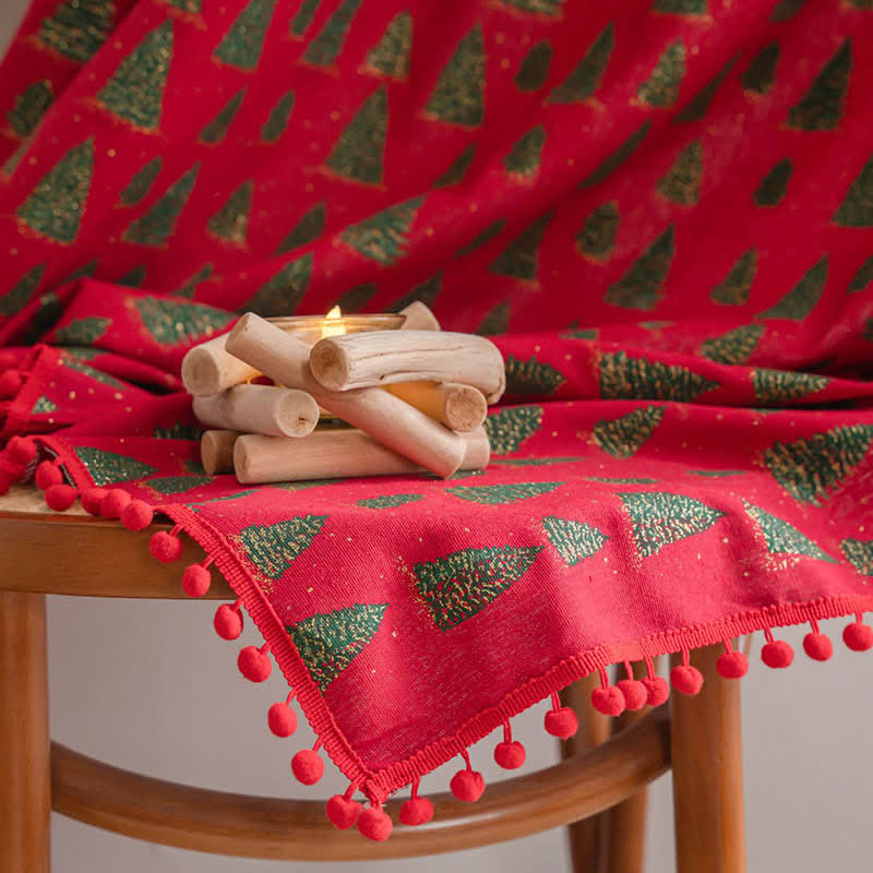 Brighthowl Christmas Fir Tree Holiday Curtain