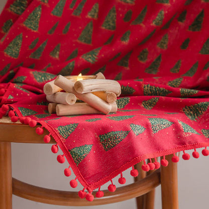 Brighthowl Christmas Fir Tree Holiday Curtain