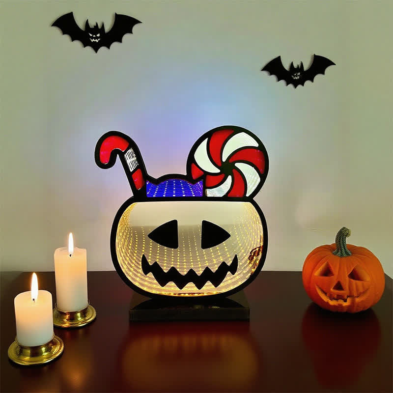 Brighthowl 3D Pumpkin Infinity Lights Halloween Decoration