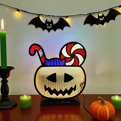 Brighthowl 3D Pumpkin Infinity Lights Halloween Decoration