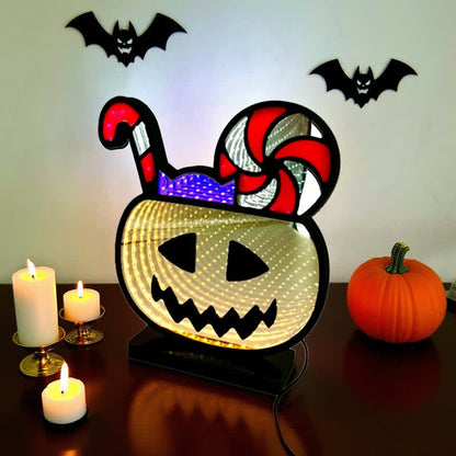 Brighthowl 3D Pumpkin Infinity Lights Halloween Decoration