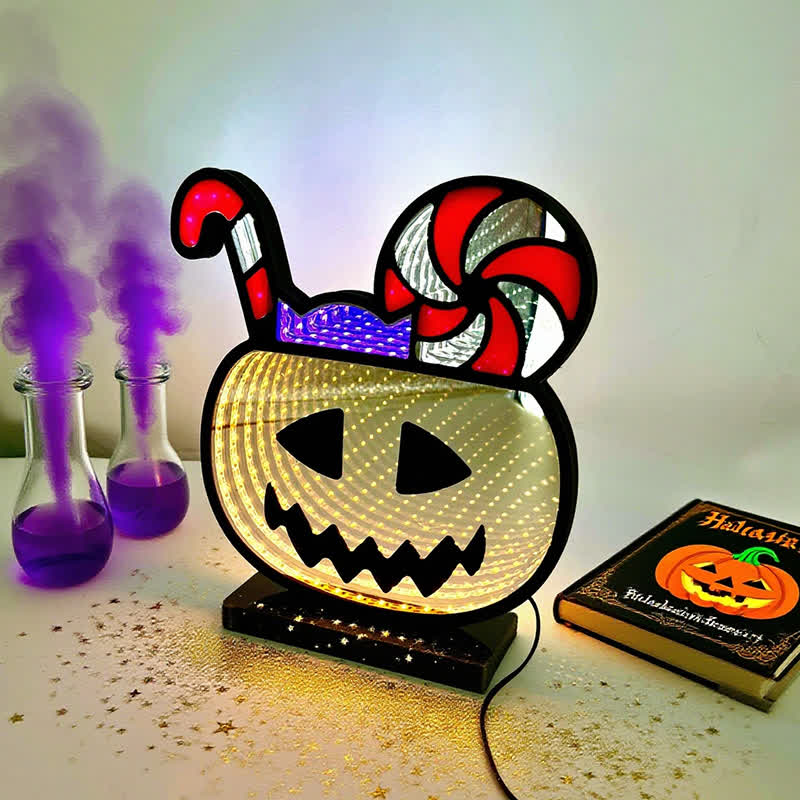 Brighthowl 3D Pumpkin Infinity Lights Halloween Decoration