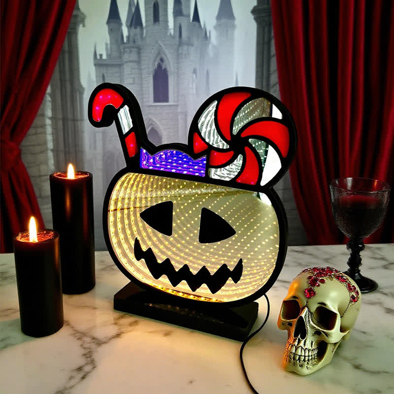 Brighthowl 3D Pumpkin Infinity Lights Halloween Decoration