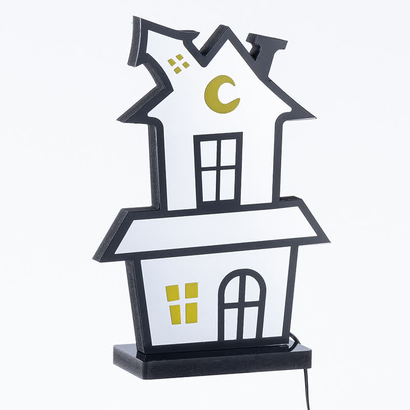 Brighthowl 3D House Infinity Lights Halloween Decoration