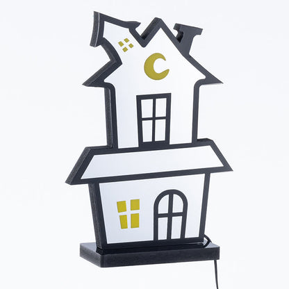 Brighthowl 3D House Infinity Lights Halloween Decoration