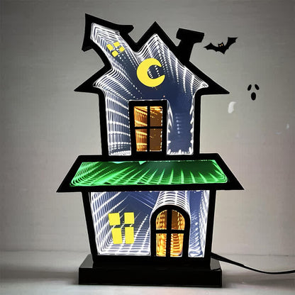 Brighthowl 3D House Infinity Lights Halloween Decoration