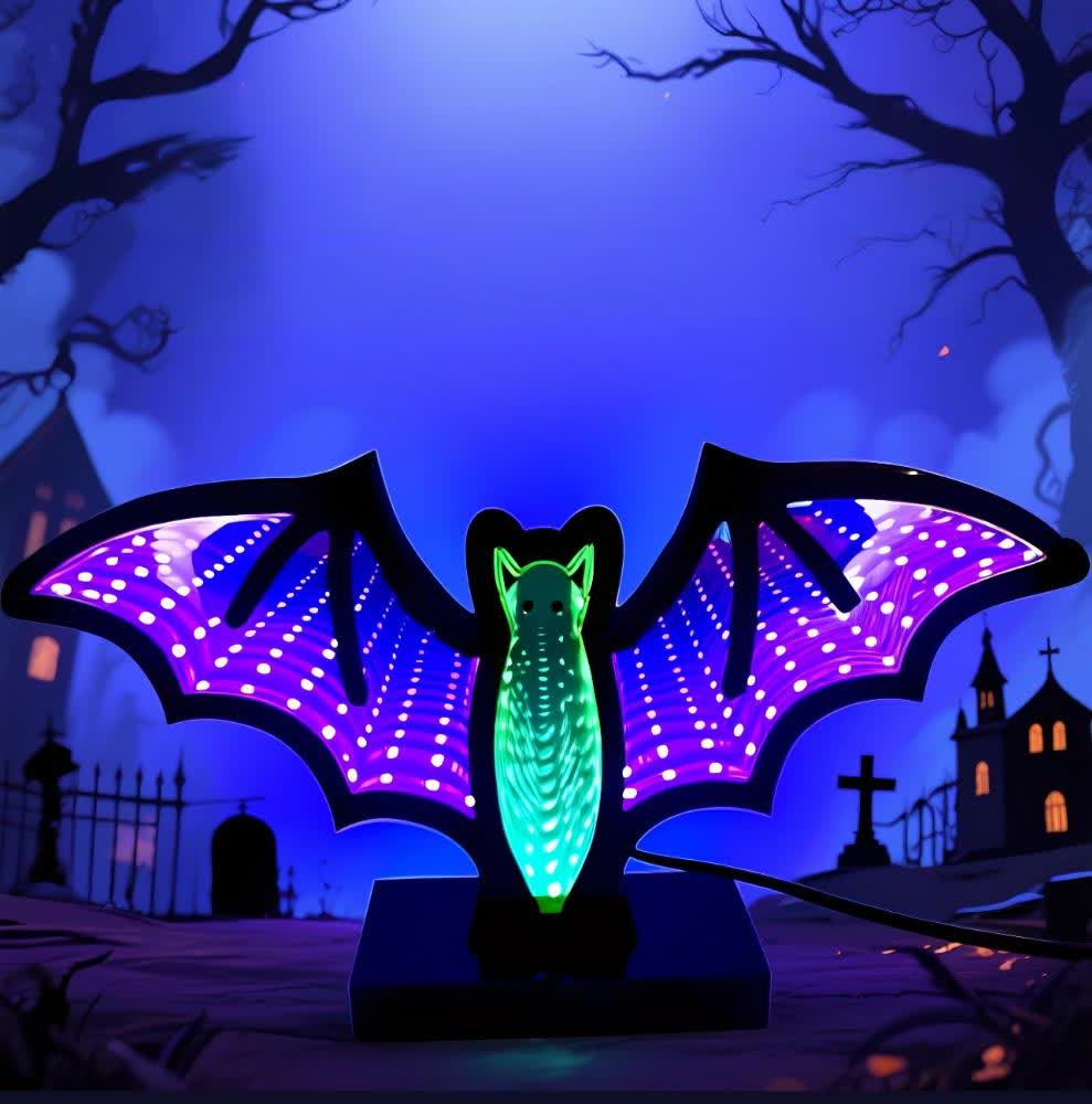 Brighthowl Halloween 3D Bat Infinity Lights