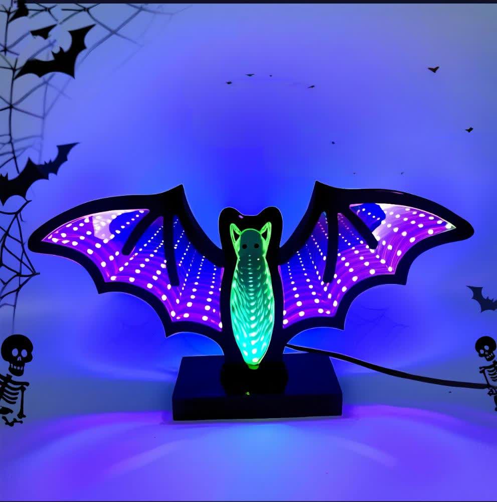 Brighthowl Halloween 3D Bat Infinity Lights