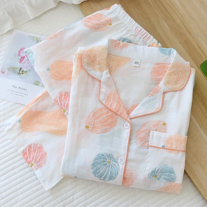 Brighthowl Pumpkin Organic Cotton Gauze Loungewear Set