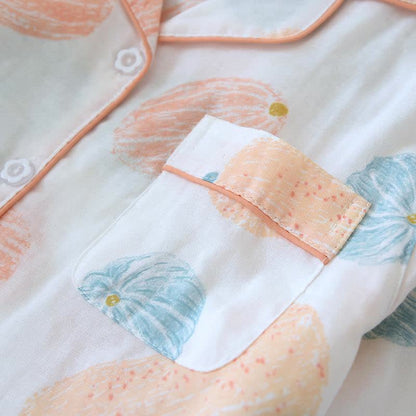 Brighthowl Pumpkin Organic Cotton Gauze Loungewear Set