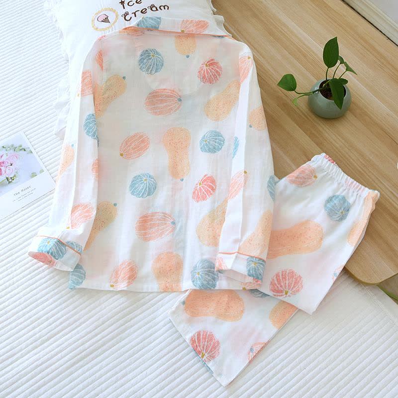 Brighthowl Pumpkin Organic Cotton Gauze Loungewear Set