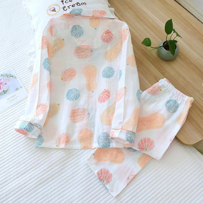 Brighthowl Pumpkin Organic Cotton Gauze Loungewear Set