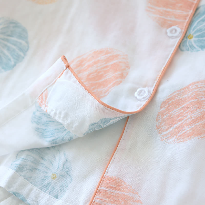 Brighthowl Pumpkin Organic Cotton Gauze Loungewear Set