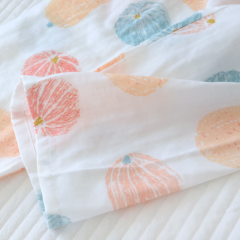 Brighthowl Pumpkin Organic Cotton Gauze Loungewear Set