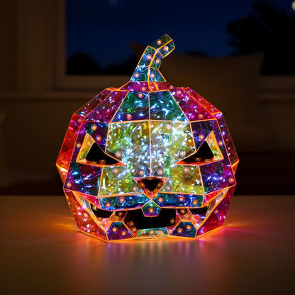 Brighthowl Ghost Face Pumpkin Infinity Lights Decoration